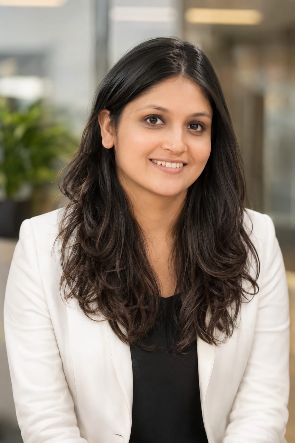 Dr. Shraddha smiling in a white coat